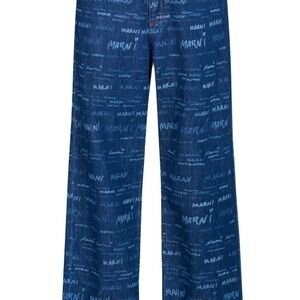 Marni logo patch straight leg jeans